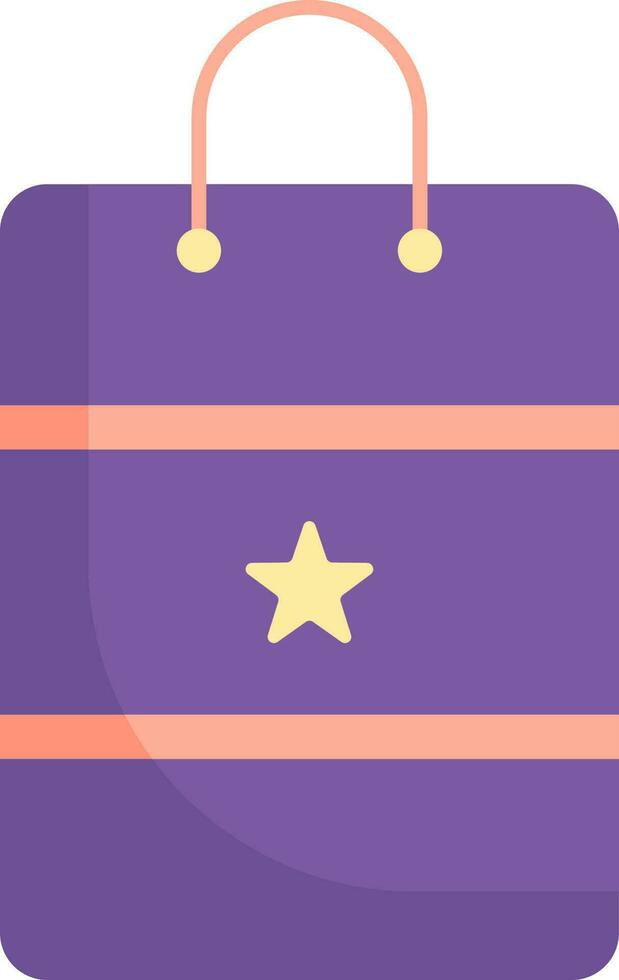 Star Symbol Carry Bag Red And Purple Icon. vector