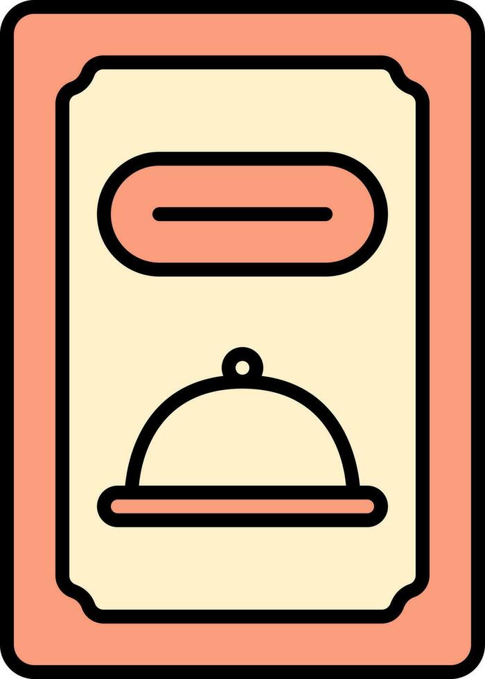 Orange And Yellow Menu Card Flat Icon. vector