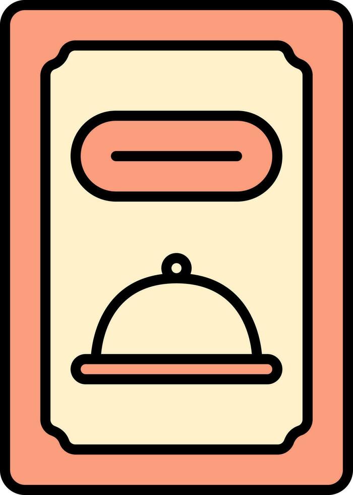 Orange And Yellow Menu Card Flat Icon. vector