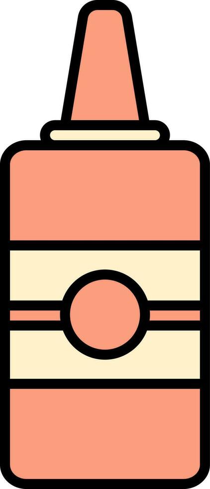 Squeeze Bottle Flat Icon In Orange And Yellow Color. vector