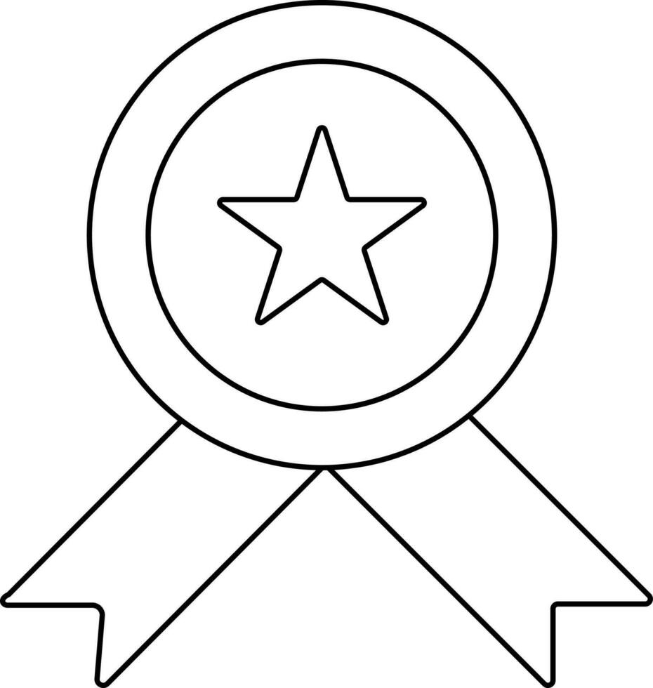 Isolated Star Badge Icon In Line Art. vector