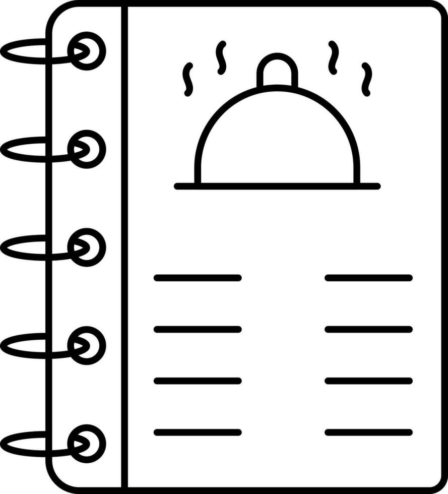 Menu Card Icon In Black Outline. vector