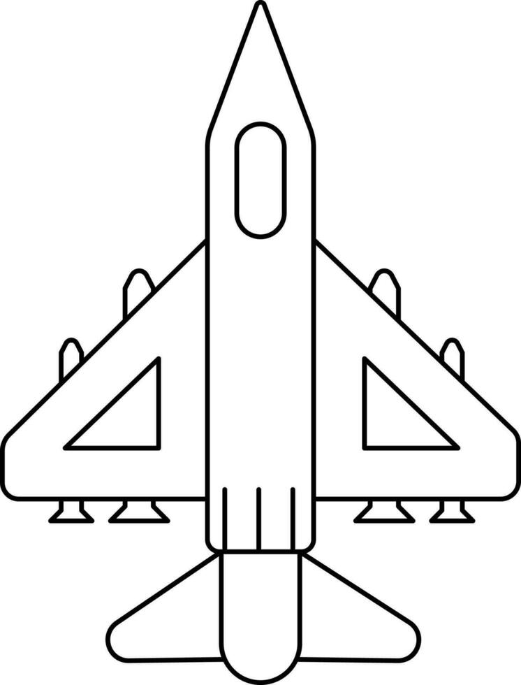 Rocket Launching Icon In Line Art. vector