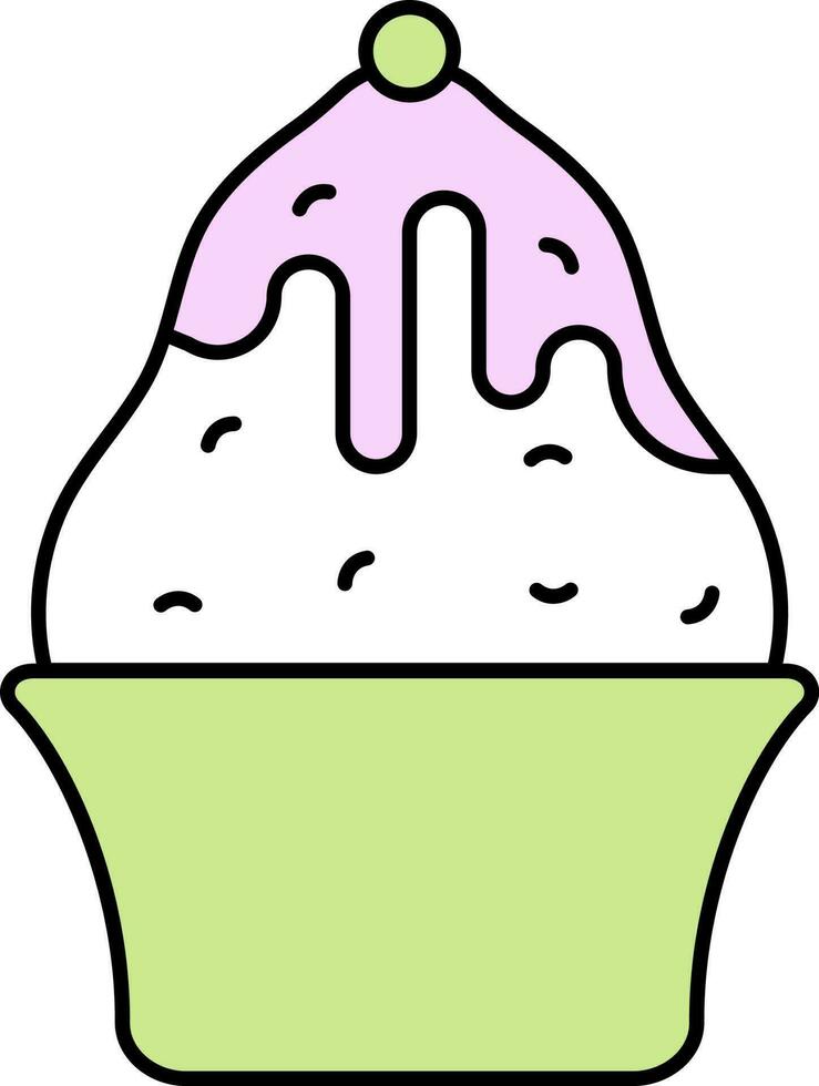 Flat Illustration Of Kakigori Colorful Icon. vector