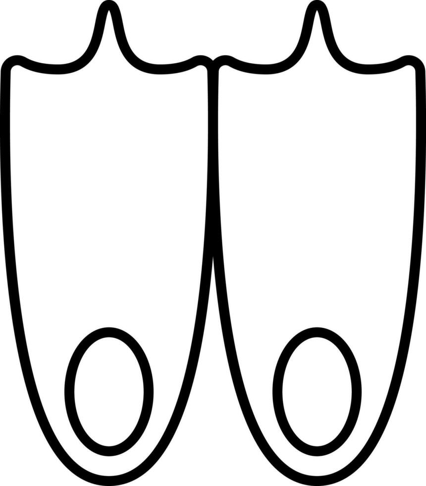 Illustration of Flippers Icon In Linear Style. vector