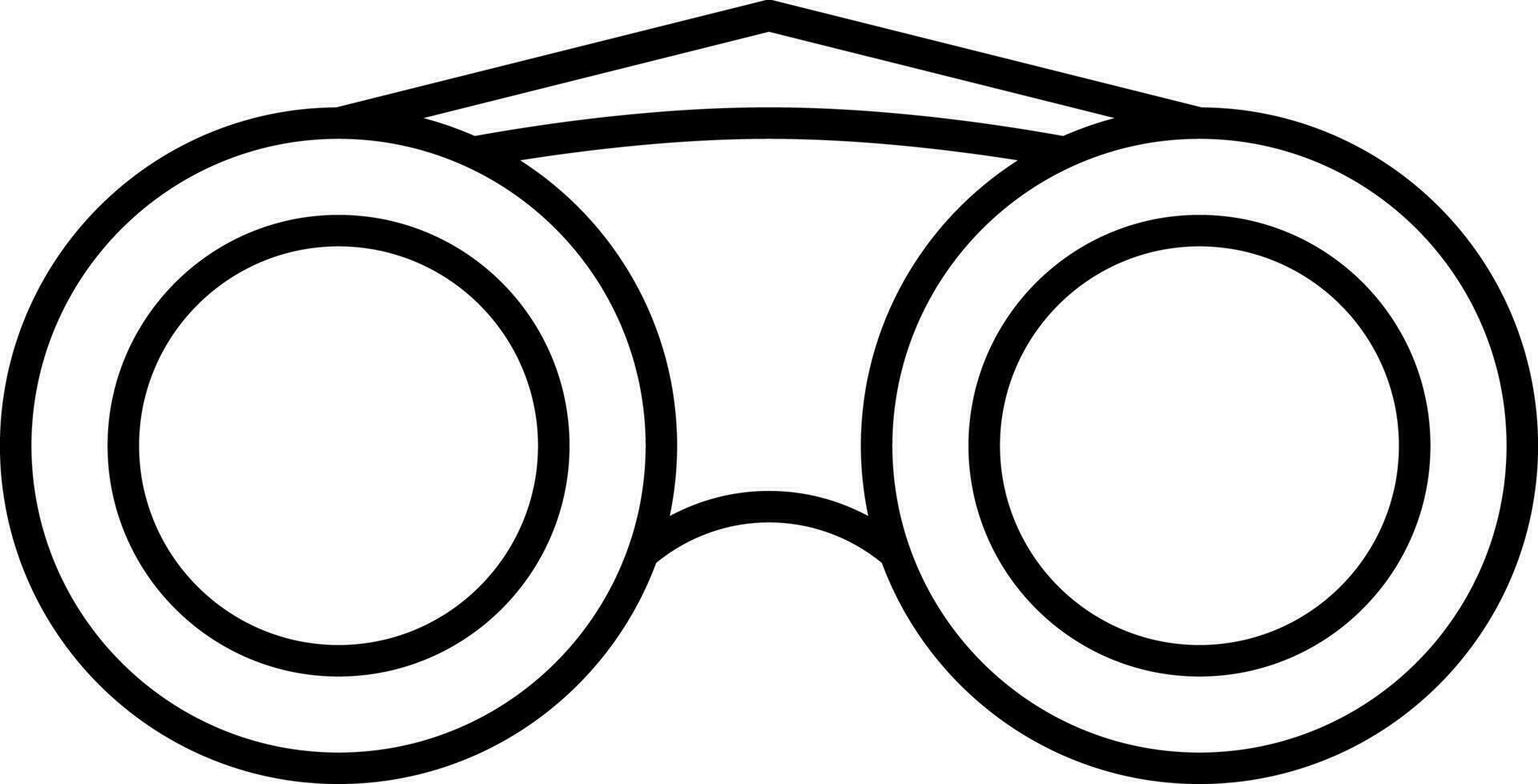 Black Thin Line Binocular Flat Icon Or Symbol. vector
