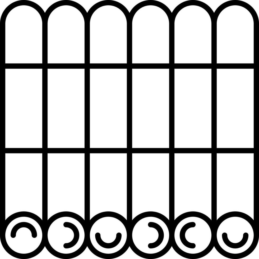 Bamboo Raft Icon In Black Outline. vector