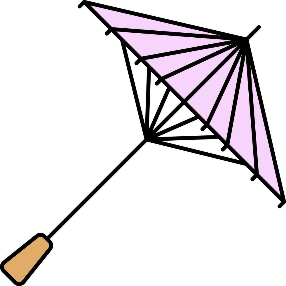 rosado wagasa icono en plano estilo. vector