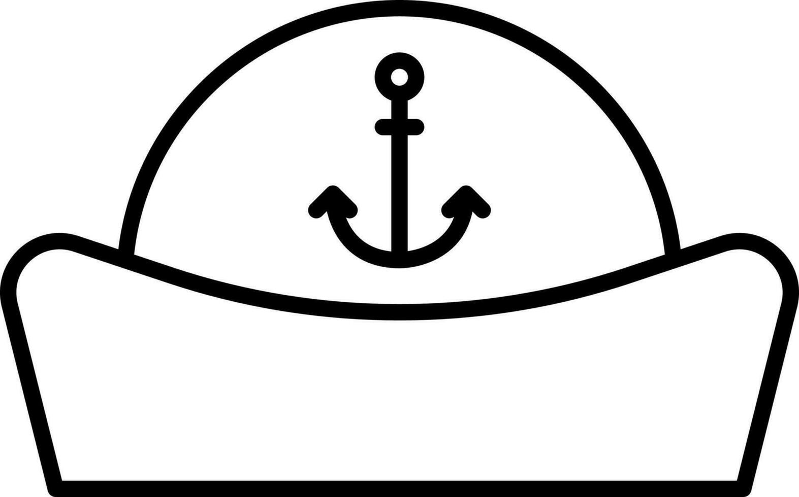 Anchor Symbol Hat Black Stroke Icon. vector