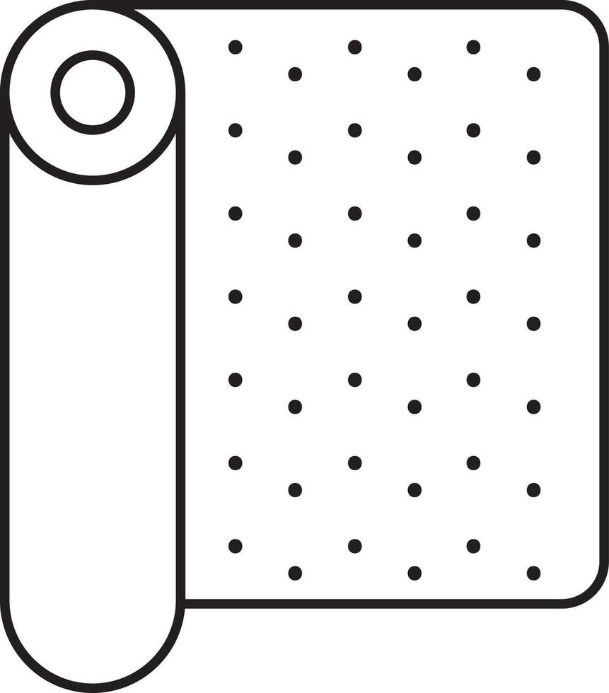 Fold Paper Or Fabric Line Art Icon. vector