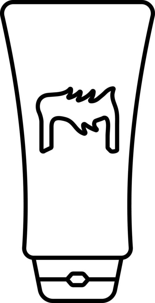 HairTube Icon In Black Line Art. vector