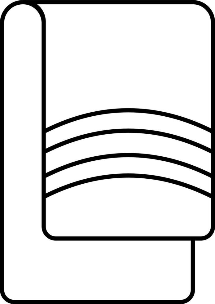 Black Line Art Illustration Of Towel Icon. vector