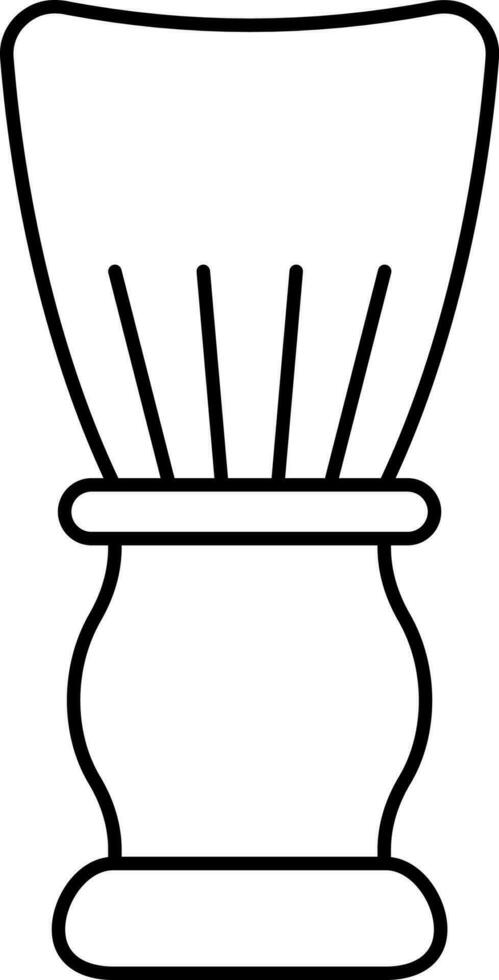 Shaving Brush Icon In Black Outline. vector