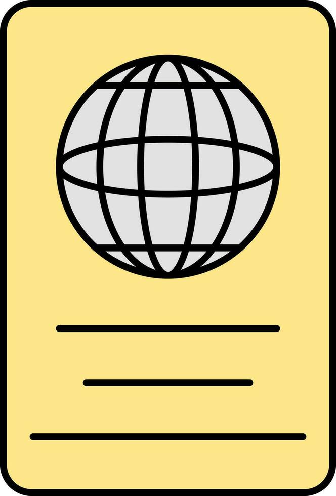 International Document Flat Icon In Yellow And Grey Color. vector