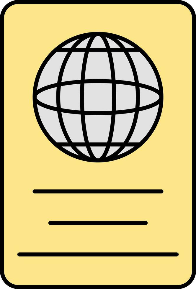 International Document Flat Icon In Yellow And Grey Color. vector