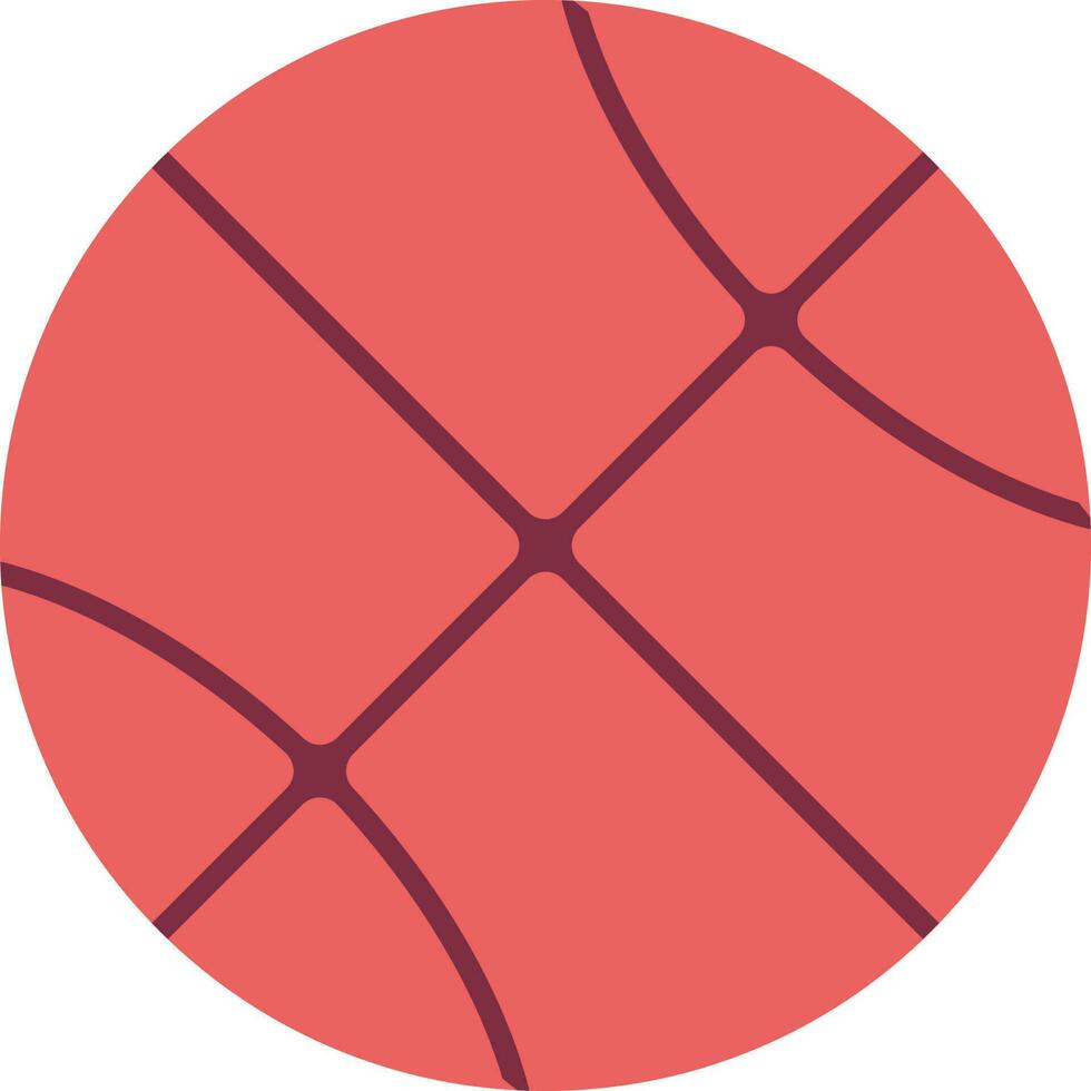 Red Basketball Icon In Flat Style. vector