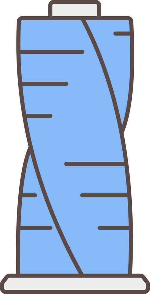 Flat Style Cayan Tower Icon In Blue Color. vector