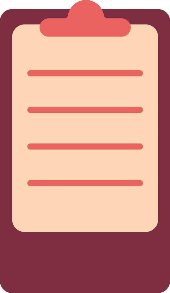 Flat Style Paper Clipboard Colorful Icon. vector