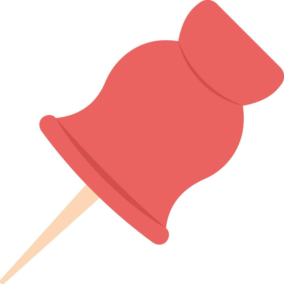 Isolated Pushpin Icon In Red Color. vector