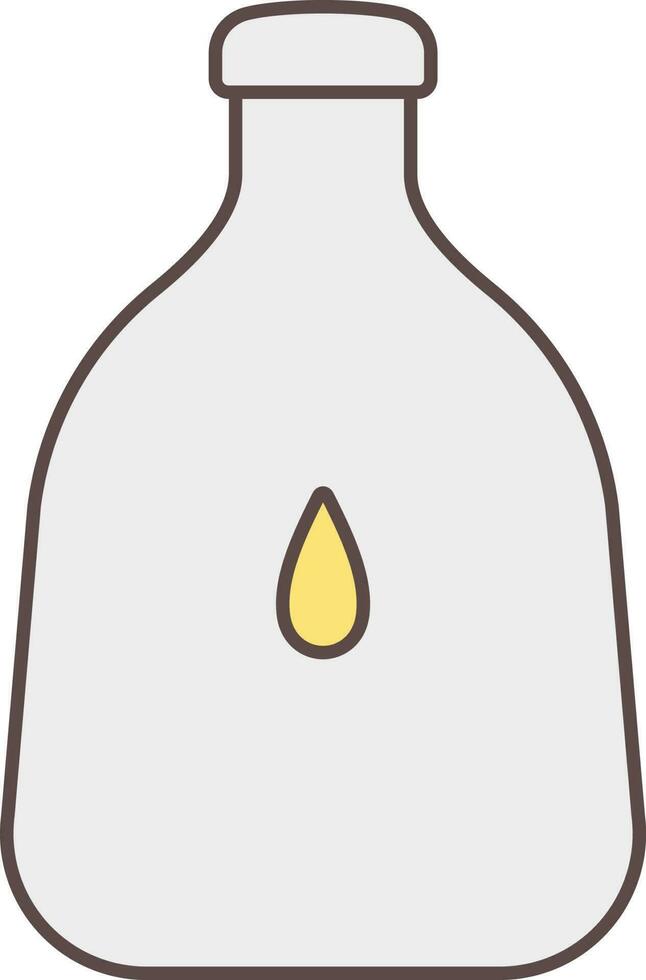 Zamzam Bottle Grey And Yellow Icon. vector