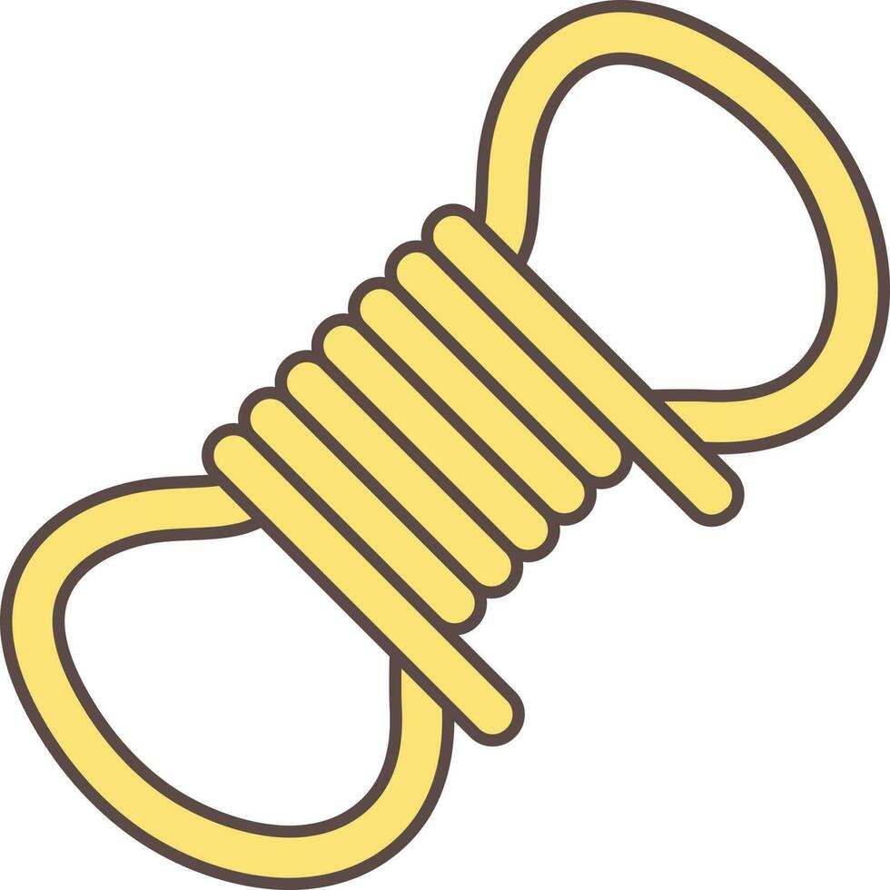 Yellow Rope Bundle Icon On White Background. vector