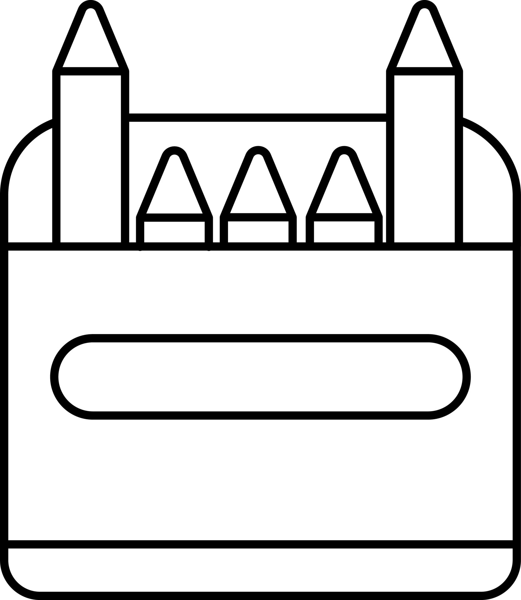 Crayons or Color Pencil Box Icon In Line Art. 24157934 Vector Art at Vecteezy