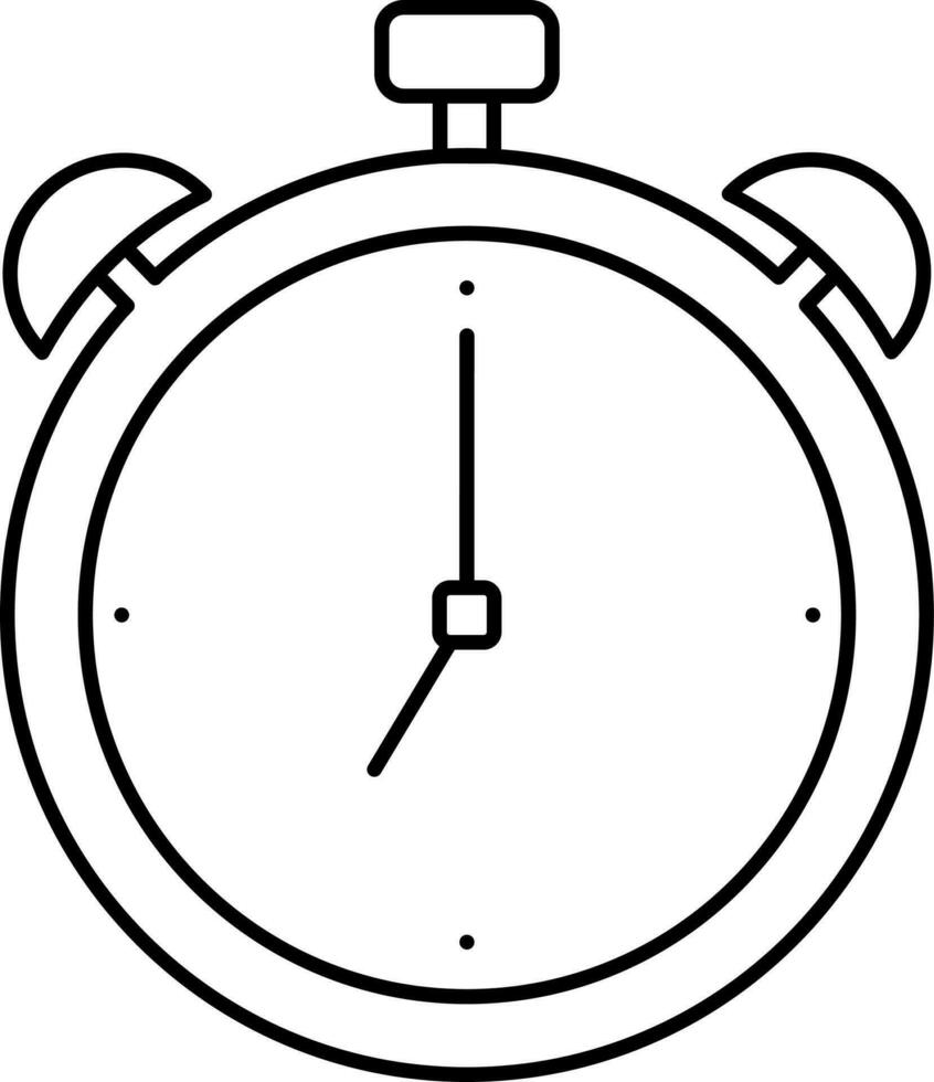 Isolated Alarm Clock Icon In Line Art. vector