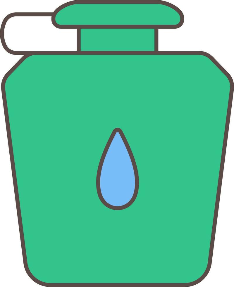 agua botella icono en verde y azul color. vector