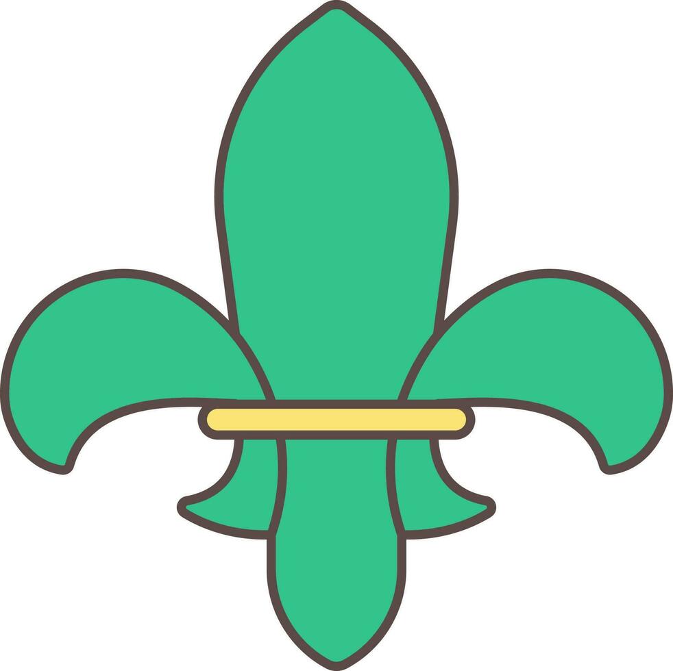 Fleur De Lis Icon Or Symbol In Green Color. vector