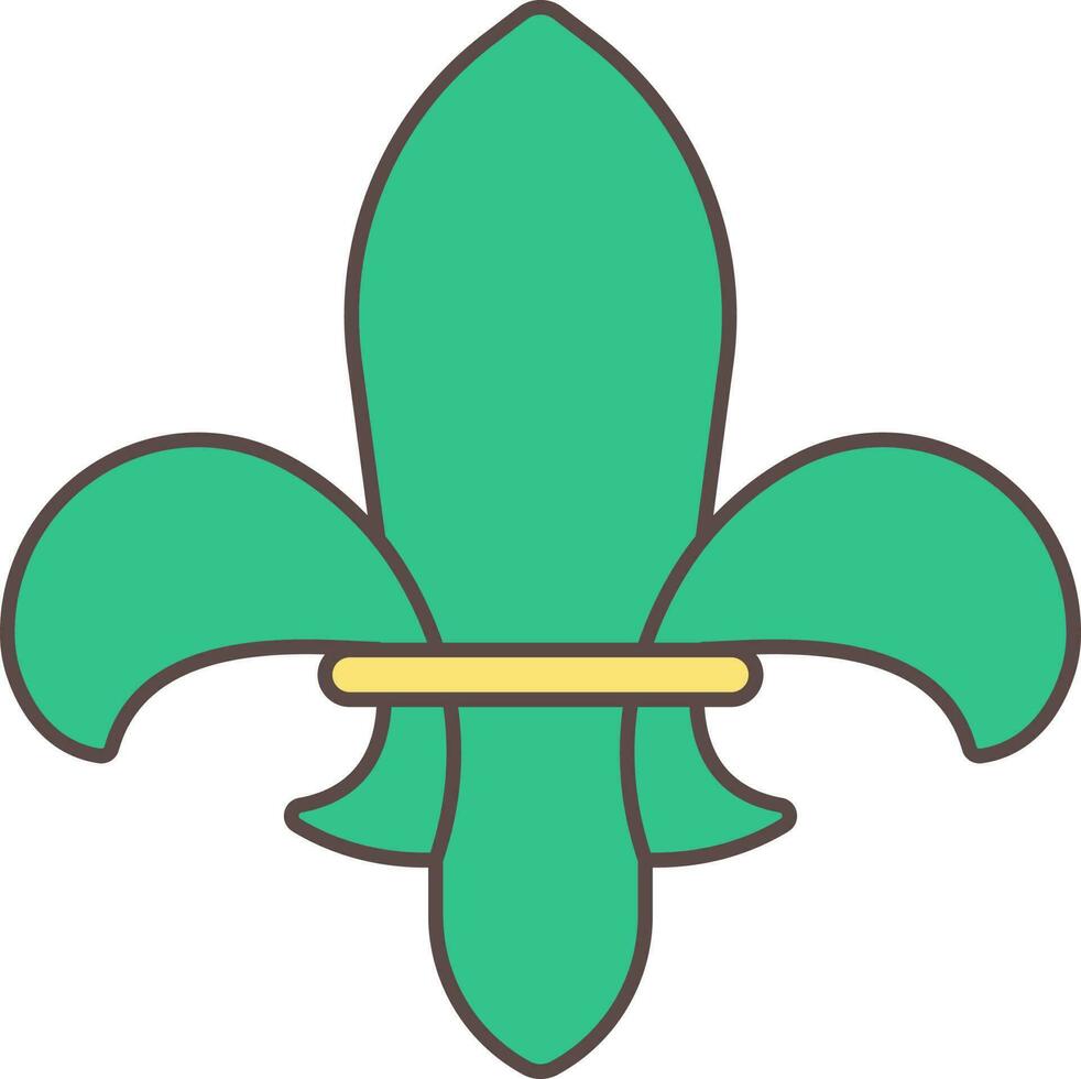 fleur Delaware lis icono o símbolo en verde color. vector