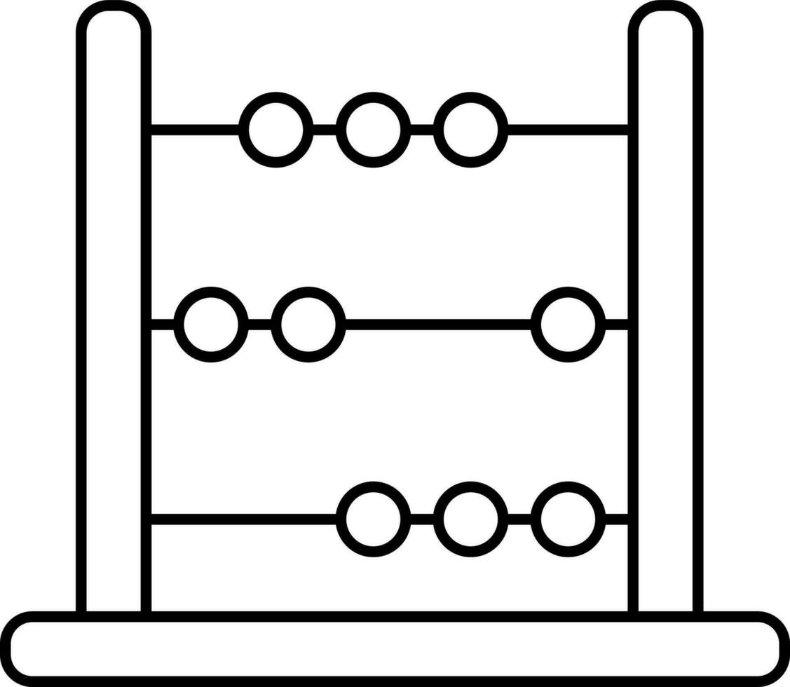 Flat Style Abacus Icon In Thin Line Art. vector