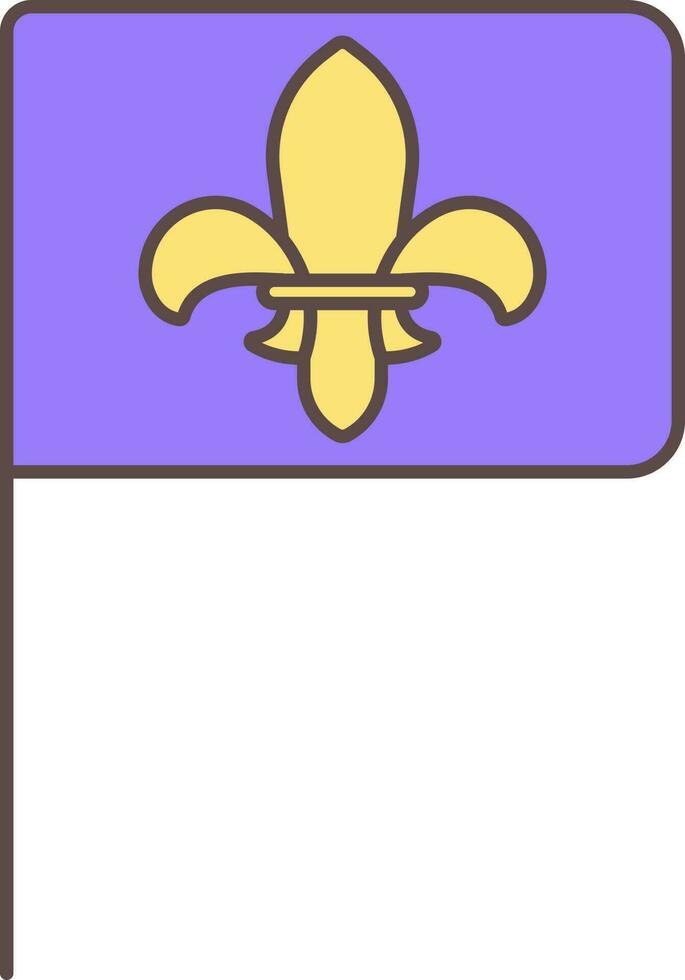 Yellow And Blue Scout Flag Flat Icon Or Symbol. vector
