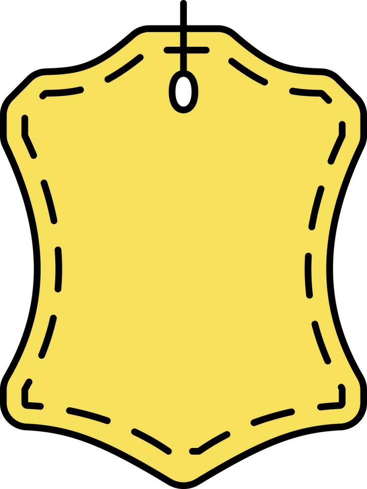 Yellow Patch Icon In Flat Style. vector
