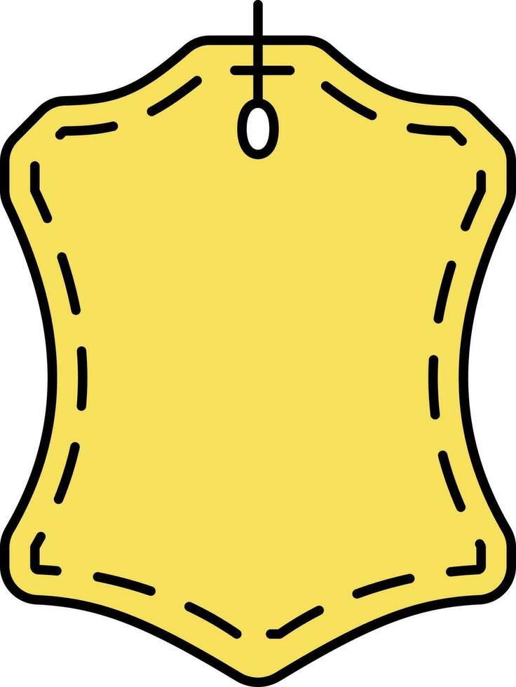 Yellow Patch Icon In Flat Style. vector