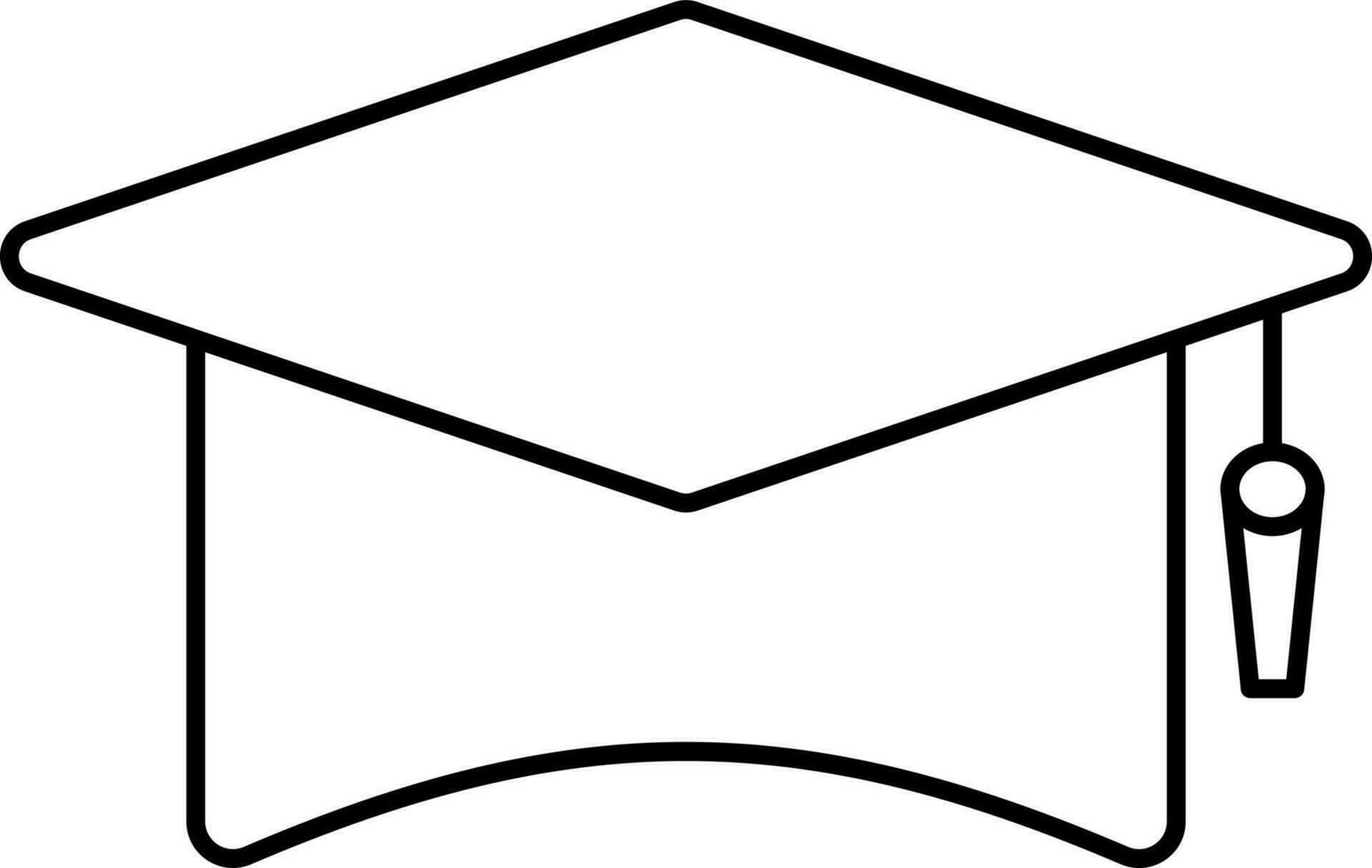 Isolated Graduation Cap Icon In Line Art. vector
