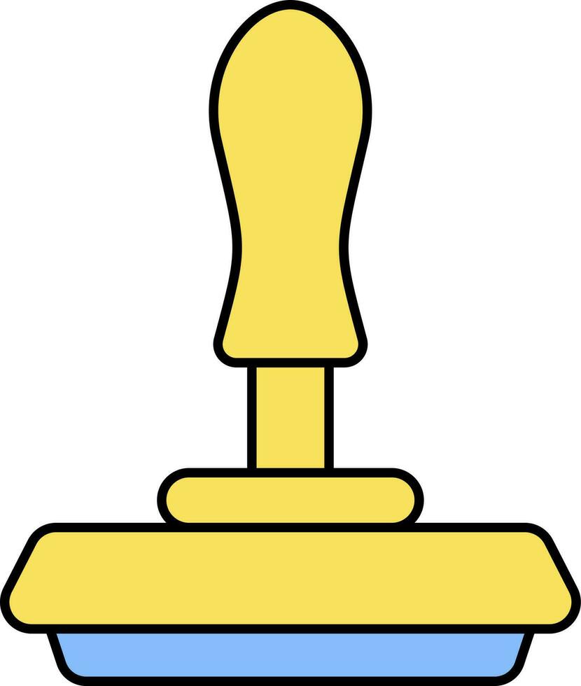 Yellow Stamper Icon In Flat Style. vector
