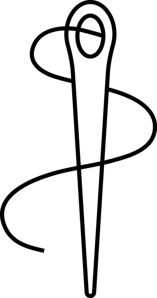 hilo aguja icono en Delgado línea Arte. vector