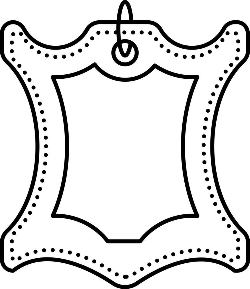 Black Line Art Illustration Of Leather Icon. vector