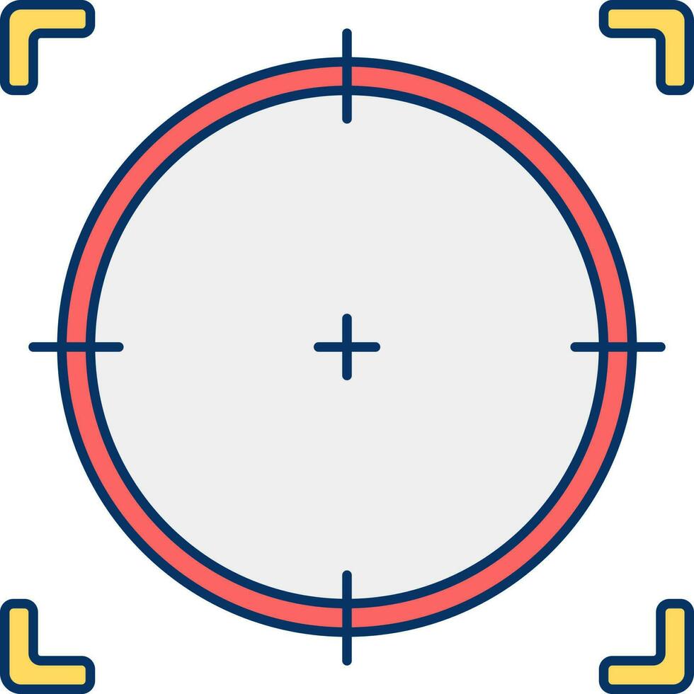 Flat Illustration Of Shooting Mark Yellow And Red Icon. vector