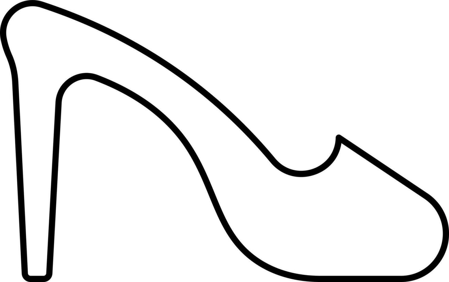 High Heel Black Linear Icon. vector