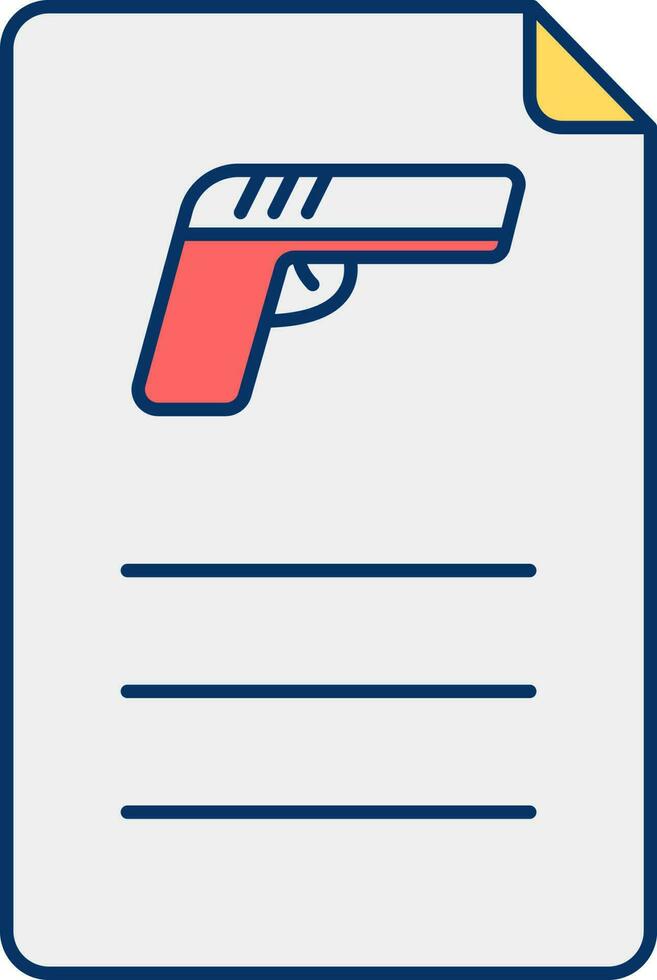 Orange And Grey Gun Document Flat Icon. vector