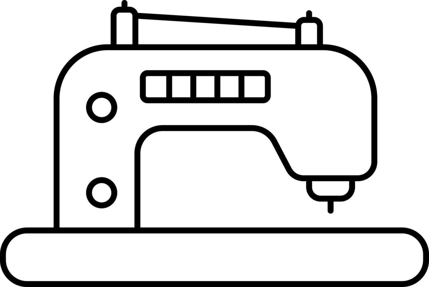 digital de coser máquina negro contorno icono. vector