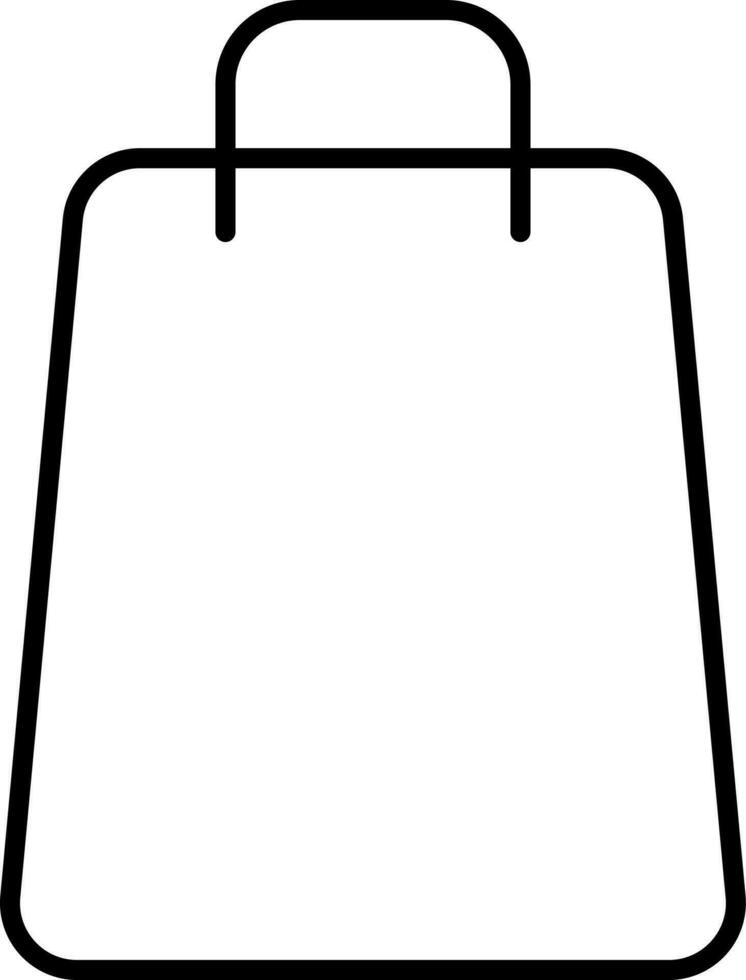 Isolated Carry Bag Icon In Black Line Art. vector