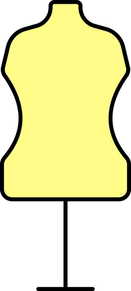 Flat Style Mannequin Yellow Icon. vector