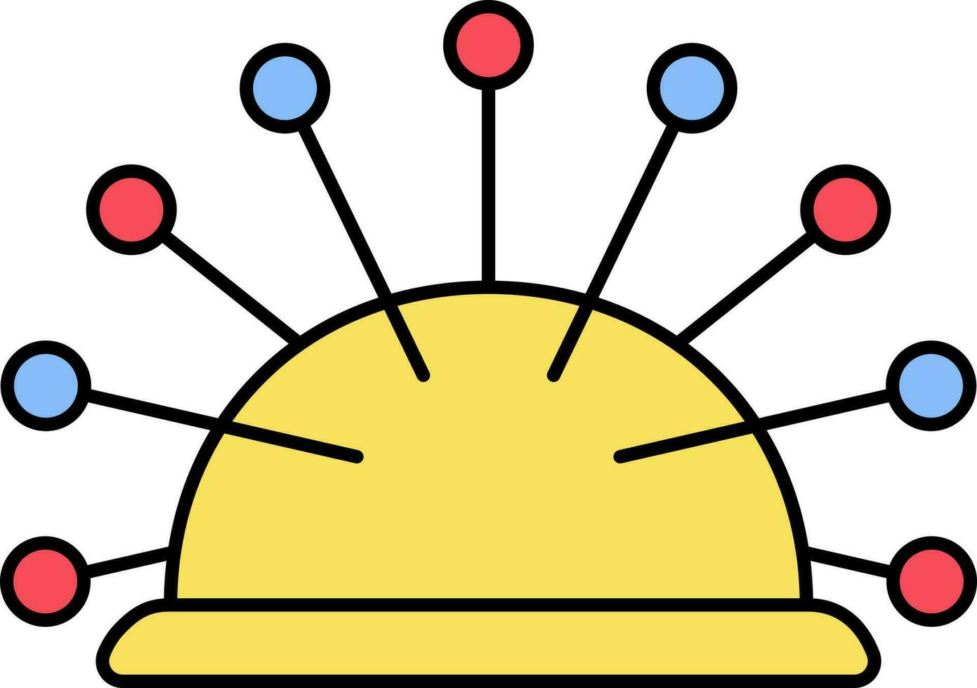 Colorful Pin Cushion Icon In Flat Style. vector