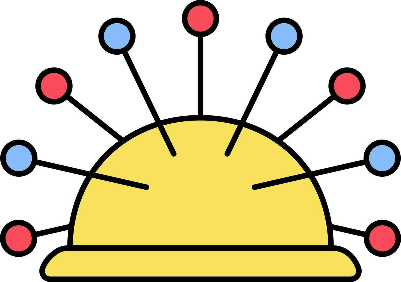 Colorful Pin Cushion Icon In Flat Style. vector