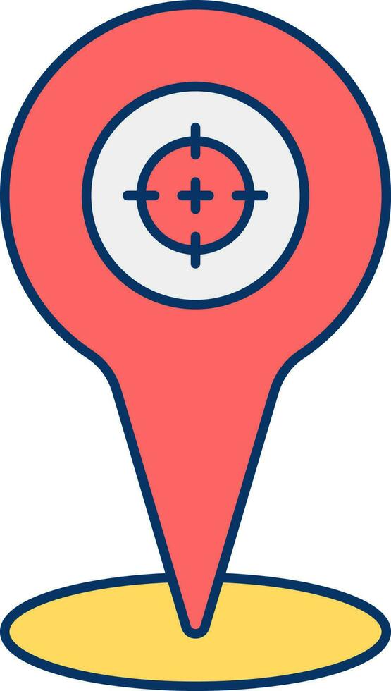 Target Location Point Red And Yellow Icon. vector