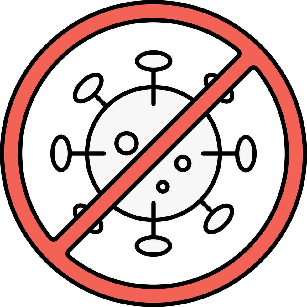 Illustration Of No Virus Red And White Icon. vector