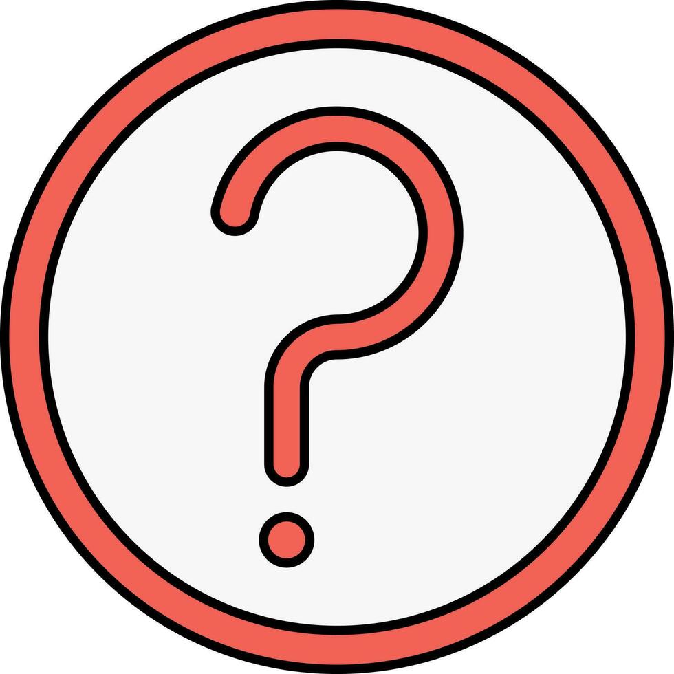 Red Question Symbol On White Background. vector