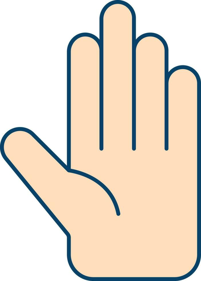 Peach Stop Hand Icon Or Symbol. vector